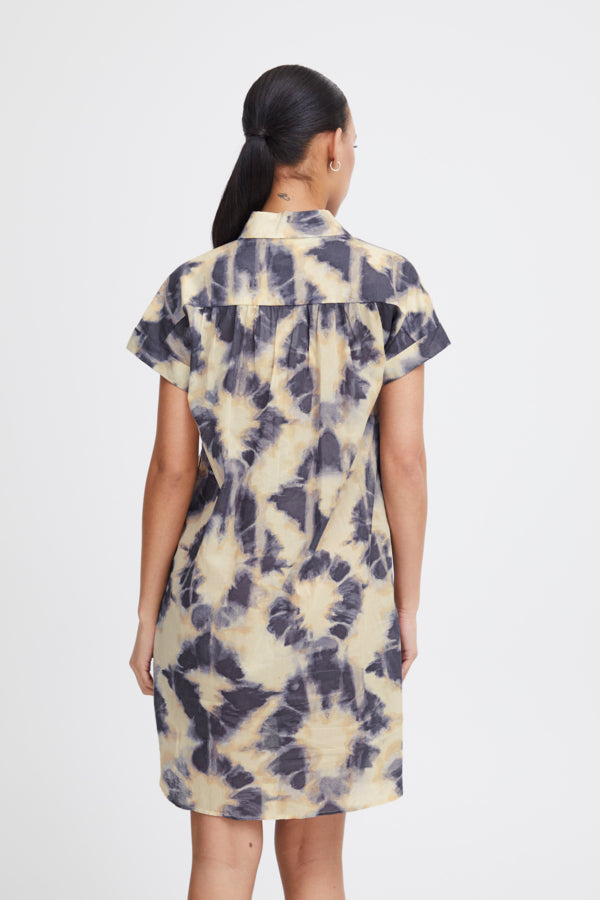 IHEMMERETTA Dress in Sand & Blue Tie Dye