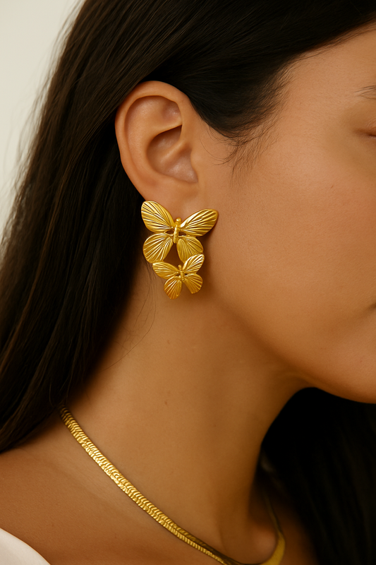 Butterfly Earrings 18k Gold Plated Pretty Occasion Jewellery