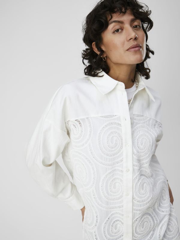 MIYA Embroidered Shirt Cloud Dancer White