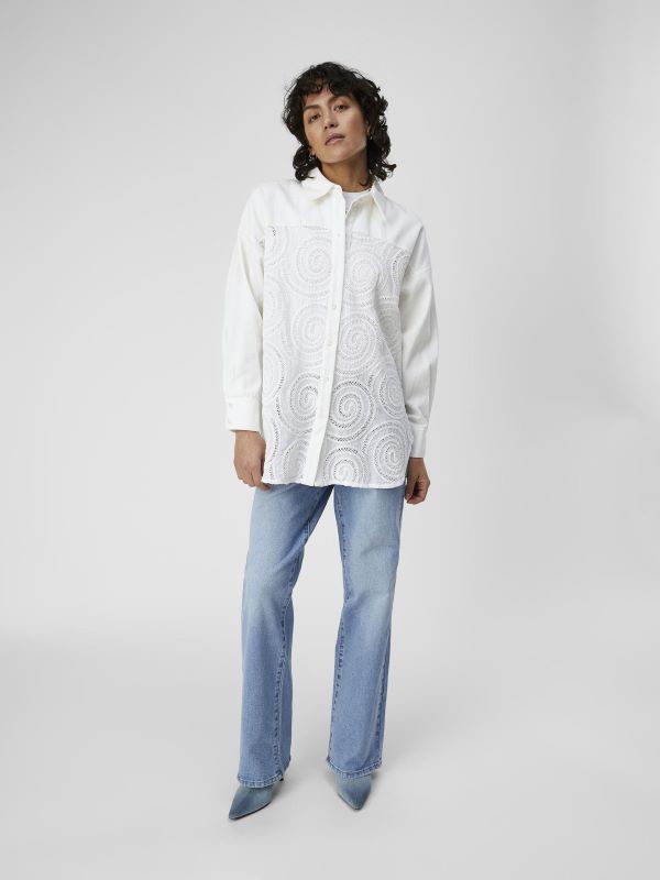 MIYA Embroidered Shirt Cloud Dancer White