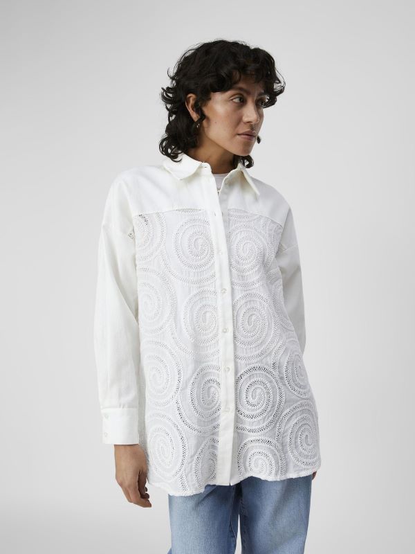 MIYA Embroidered Shirt Cloud Dancer White