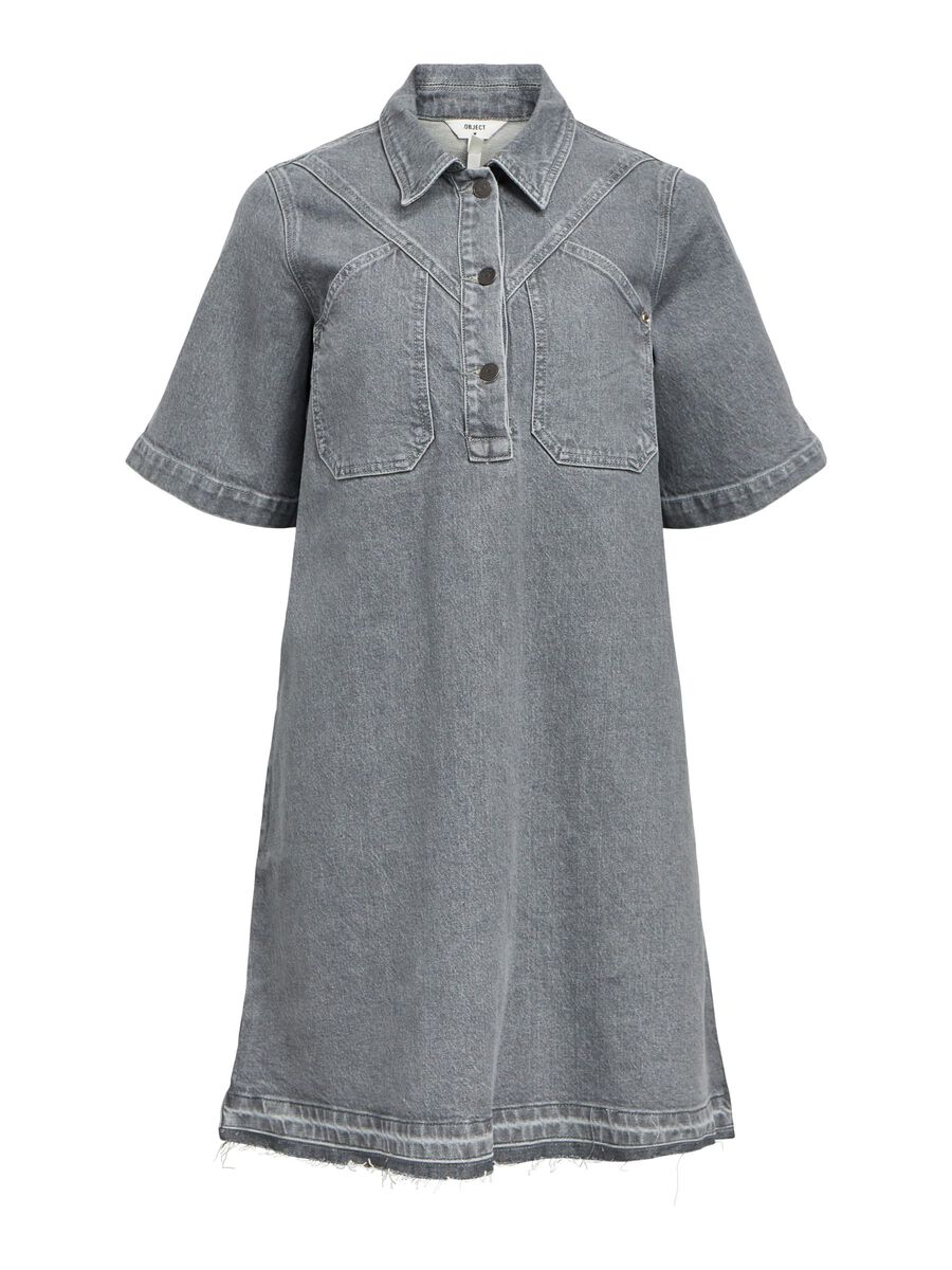 Short Denim Dress in Grey