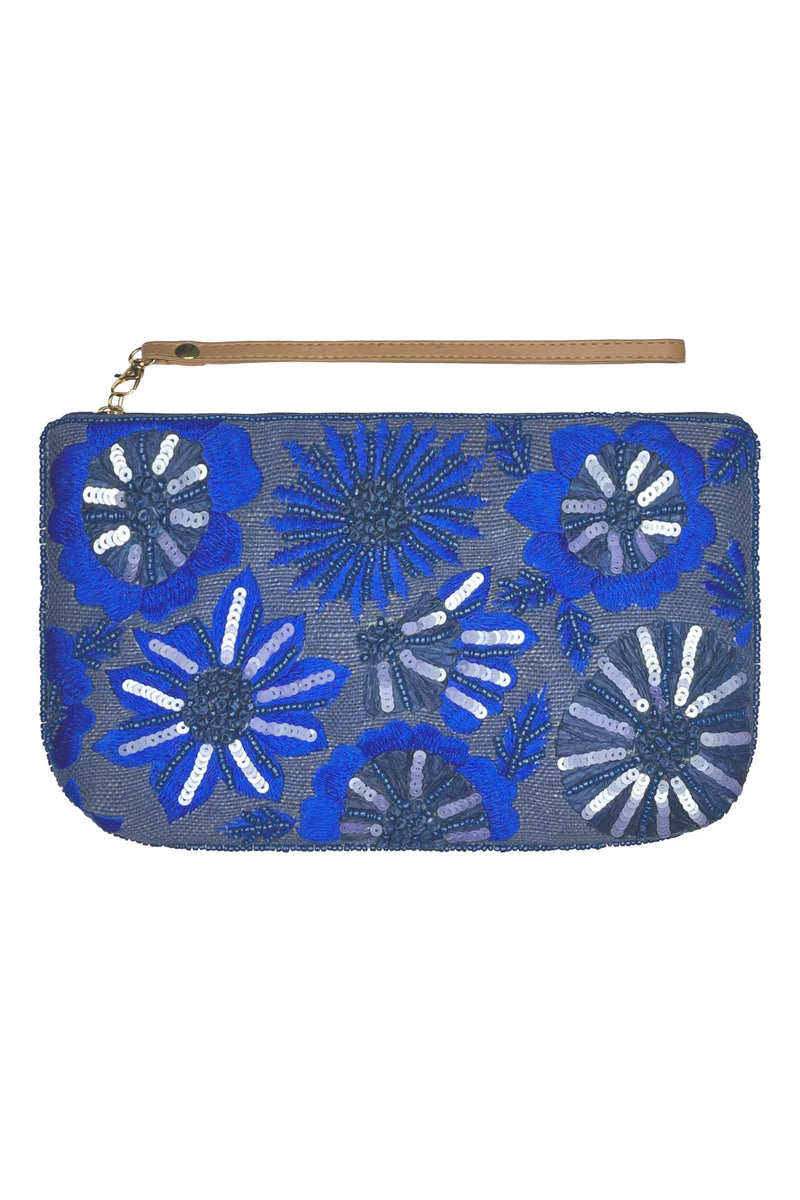 Flourish Clutch in Sapphire