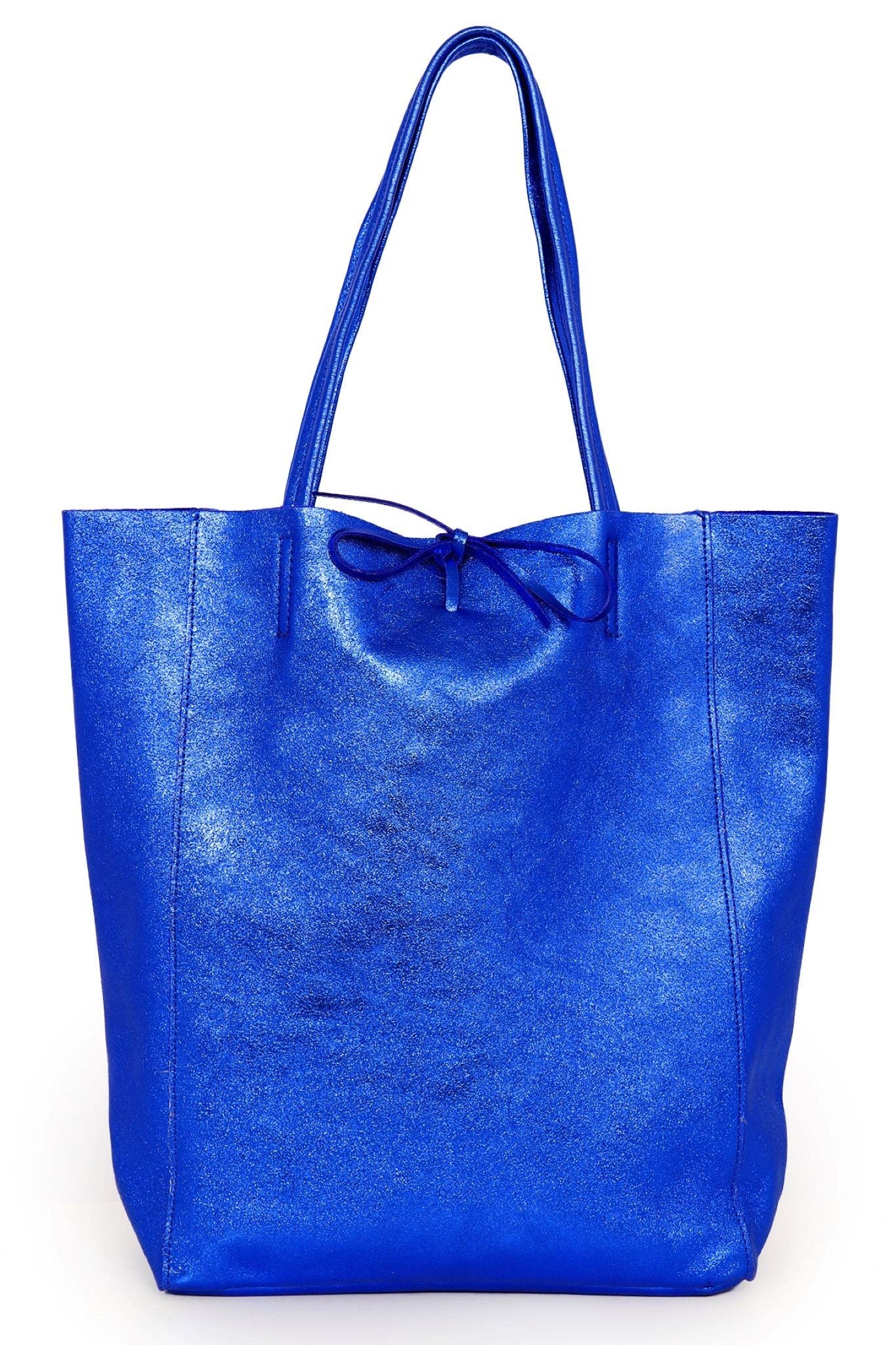 Heather Tote Bag - Royal Blue, Metallic