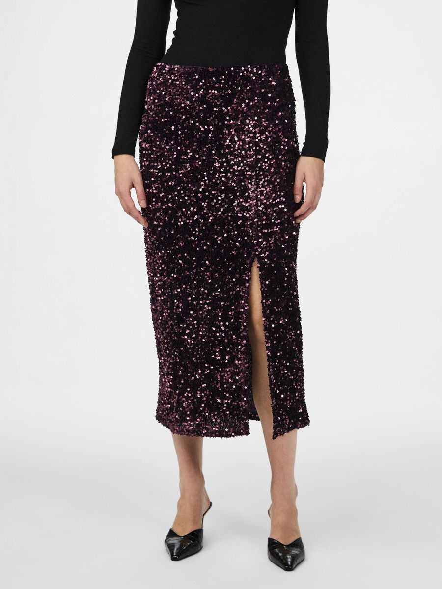 YASATIVO Sequin Midi Skirt