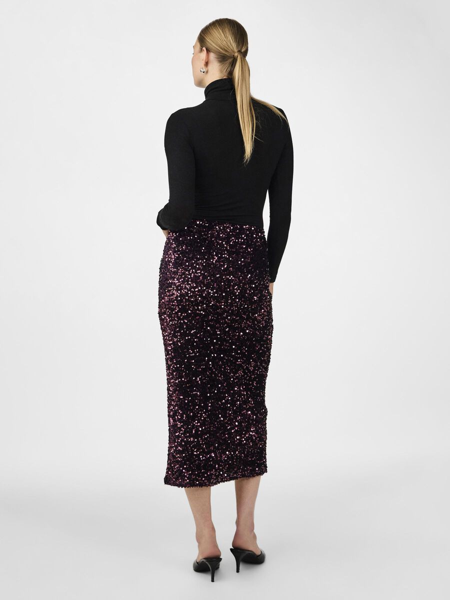 YASATIVO Sequin Midi Skirt