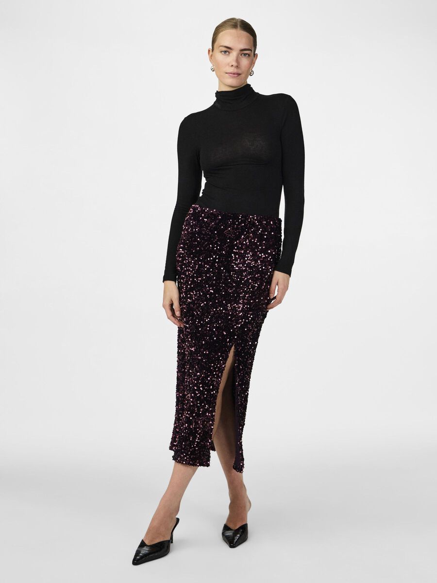 YASATIVO Sequin Midi Skirt