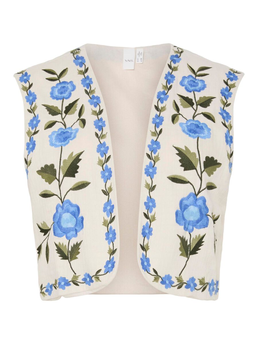 YASWOW Waistcoat in Cream with Blue Flowers