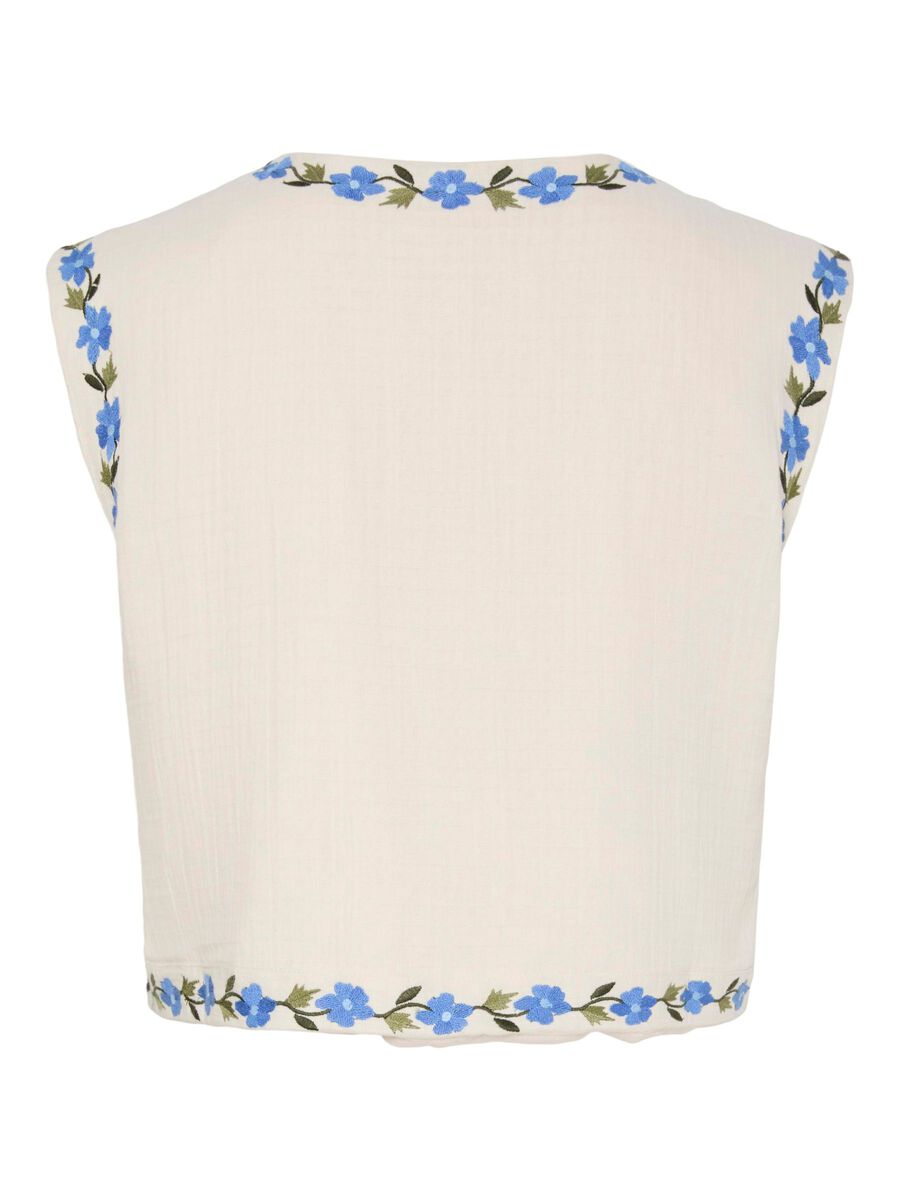 YASWOW Waistcoat in Cream with Blue Flowers