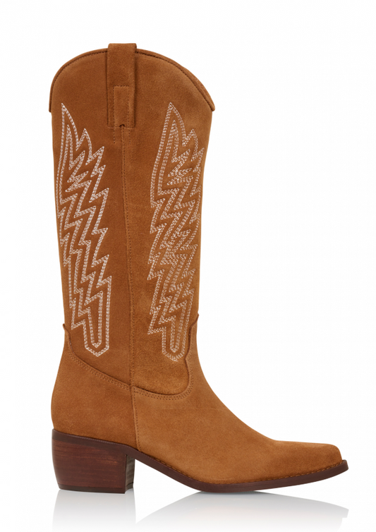 COLOMBIA Tall Cowboy Boot in Cognac