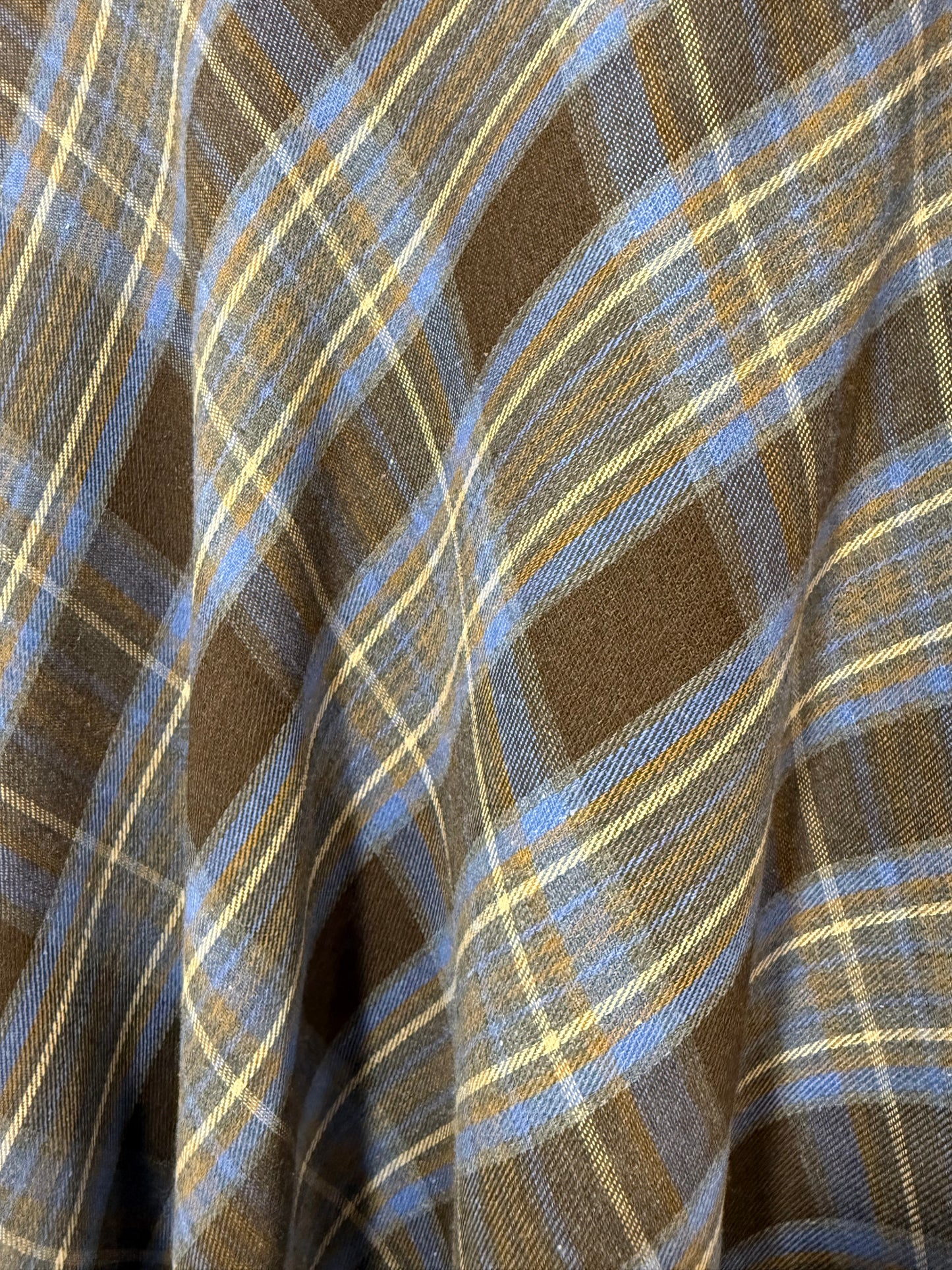 Long Plaid Skirt in Coffee