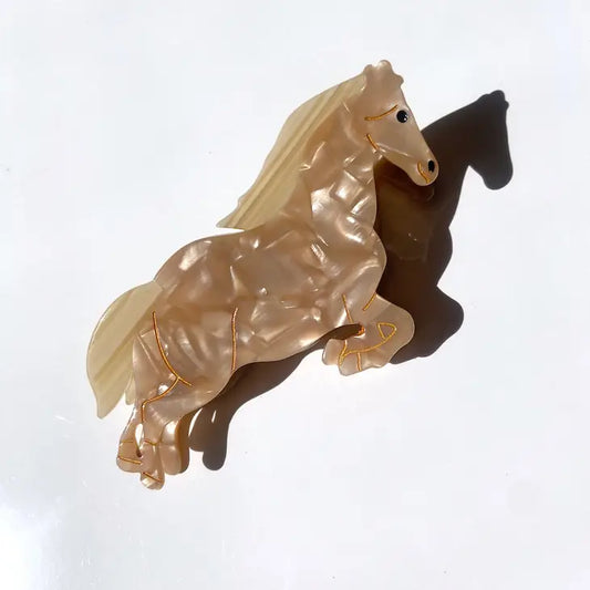 Hand-Painted Horse Claw Hair Clip