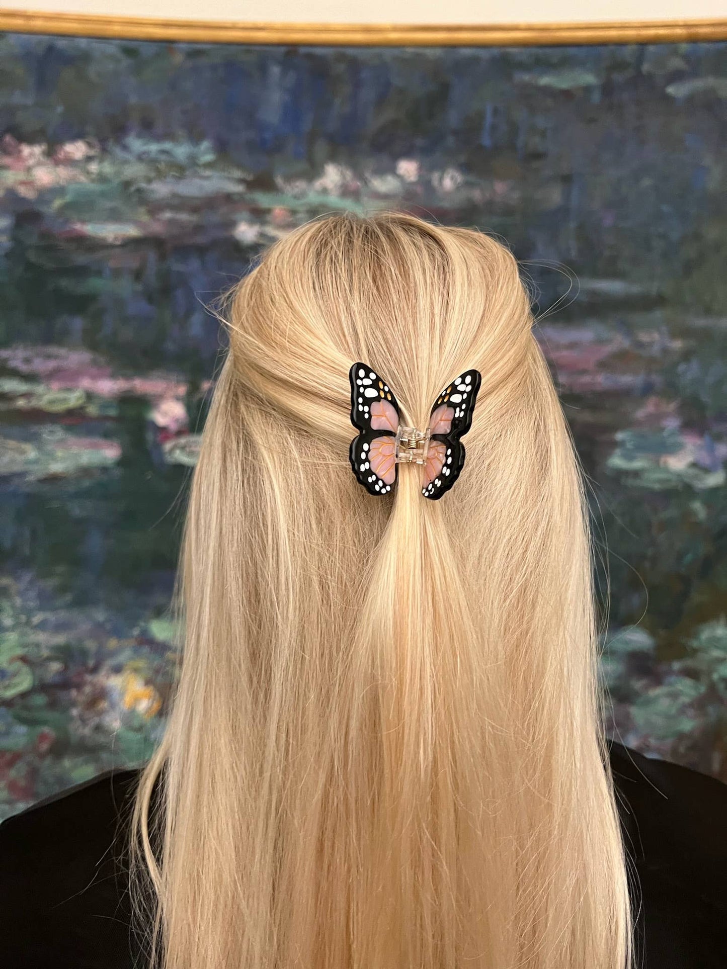 Hand-painted MINI Monarch Claw Hair Clip