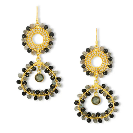 Tate Earrings Black & Grey