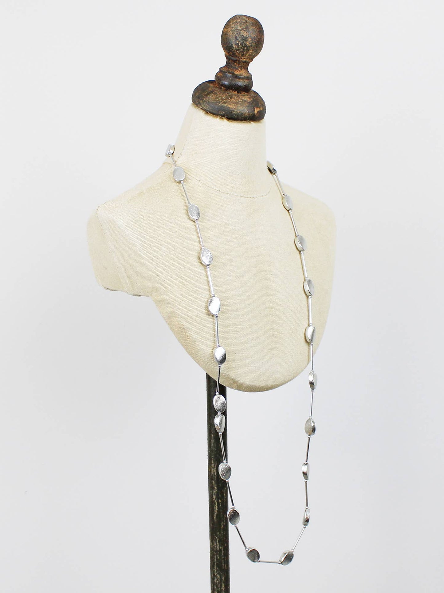 Long Oval Disc Necklace