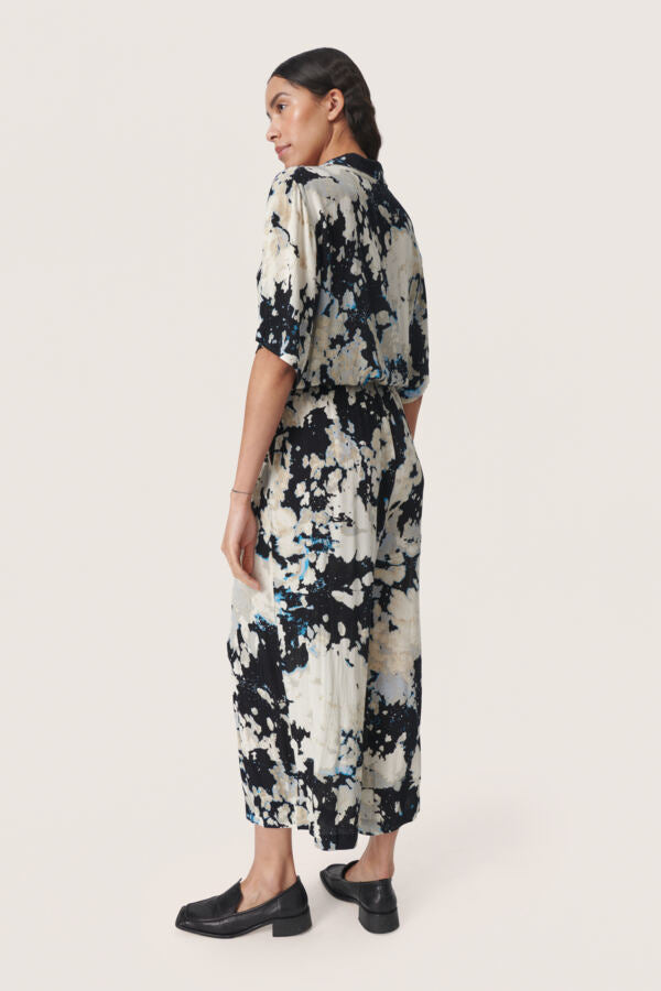 SLZaya Jumpsuit in Black Cloud Print