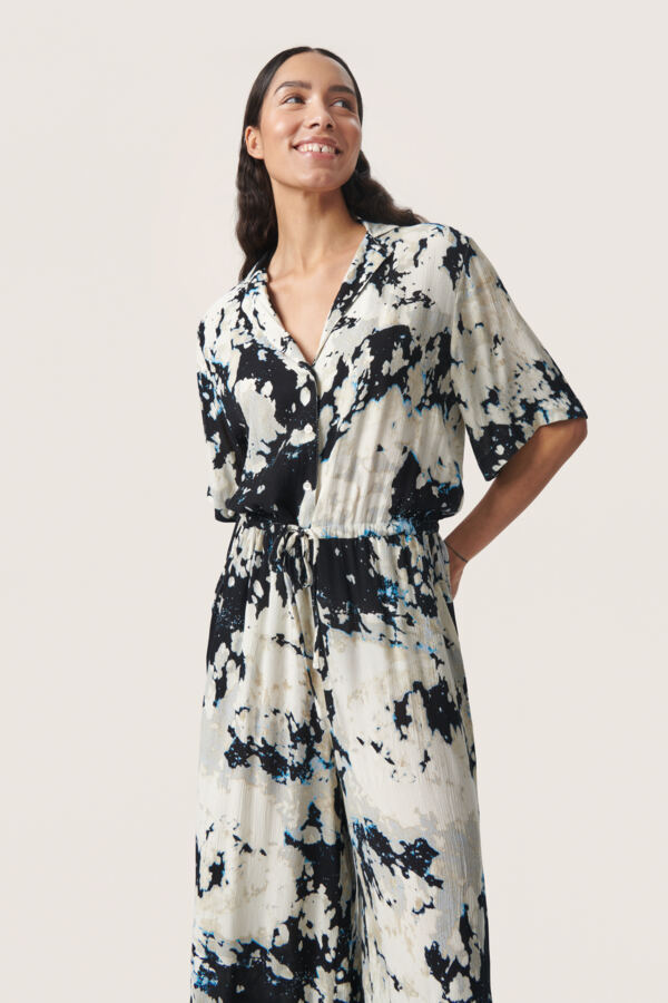 SLZaya Jumpsuit in Black Cloud Print