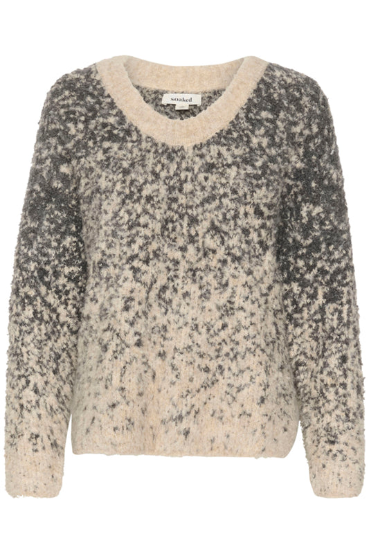 SLVenessa Jumper in Oatmeal & Grey Jacquard