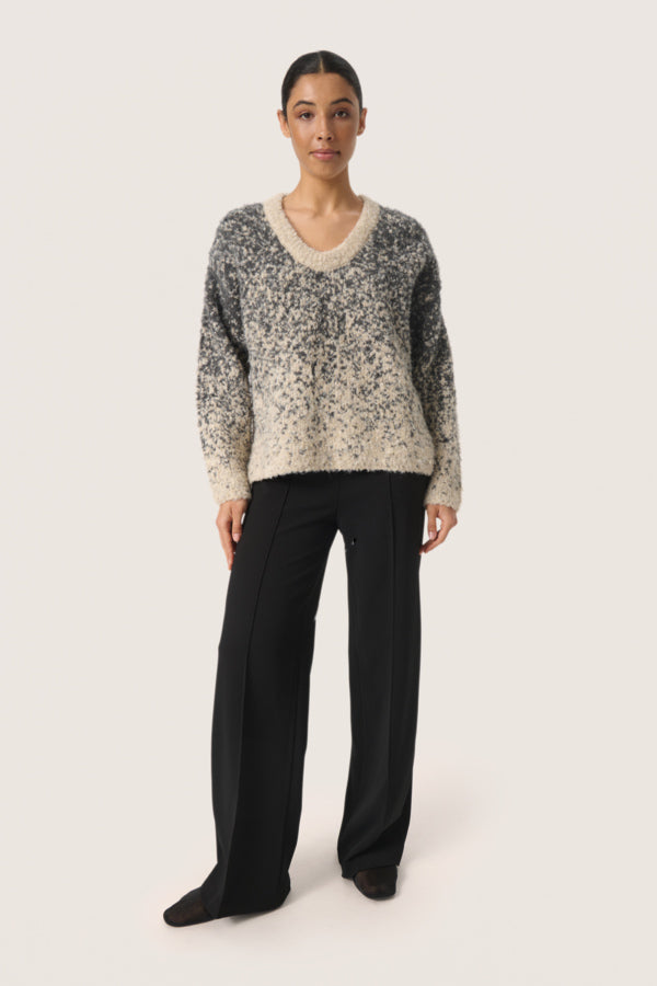 SLVenessa Jumper in Oatmeal & Grey Jacquard