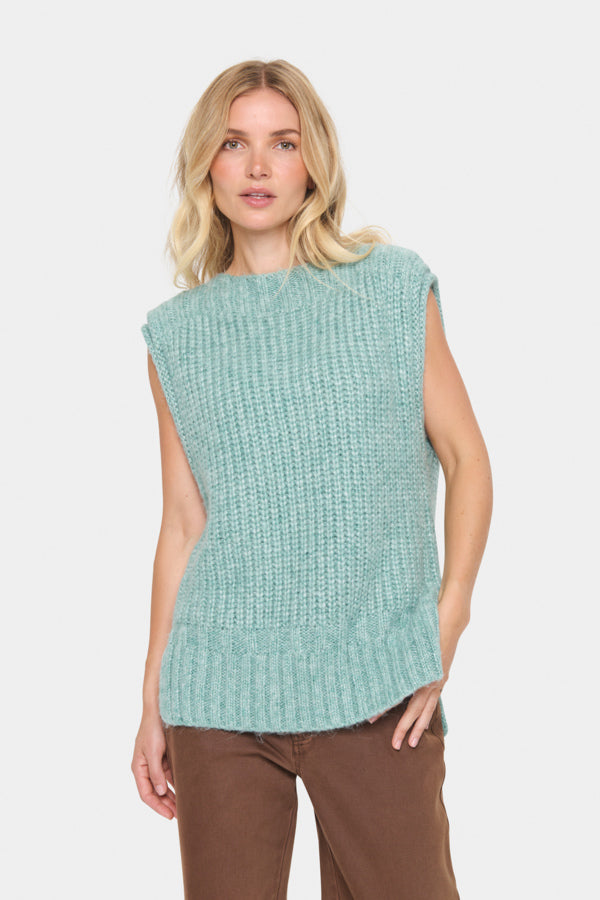 HailySZ Sleeveless Jumper in Blue Surf