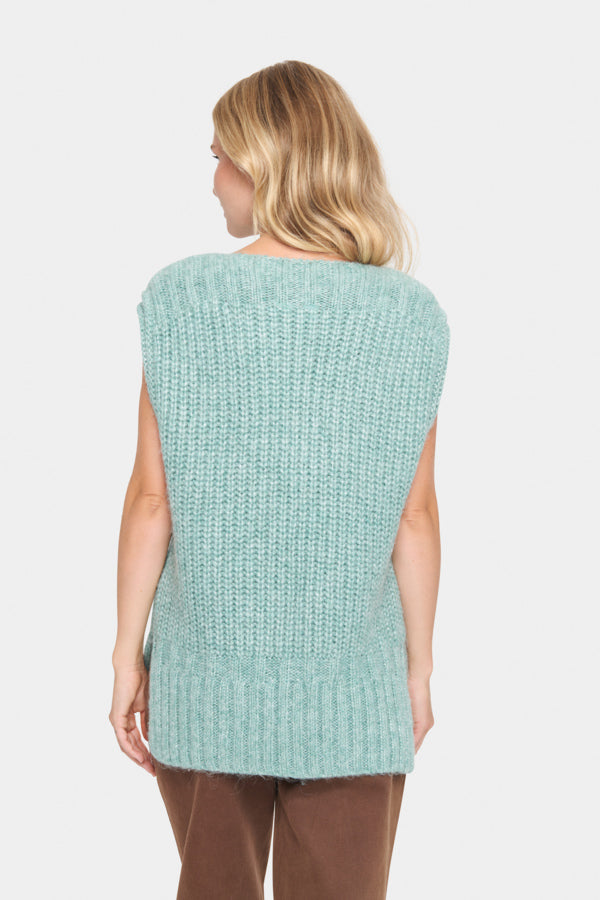 HailySZ Sleeveless Jumper in Blue Surf