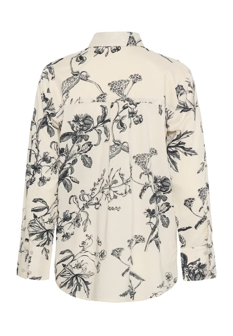 Sveja Shirt In Cream and Black Florals