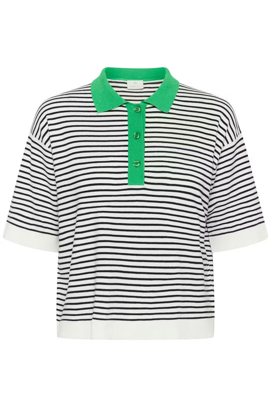 KAlizza Polo Shirt in Green and Black Stripes