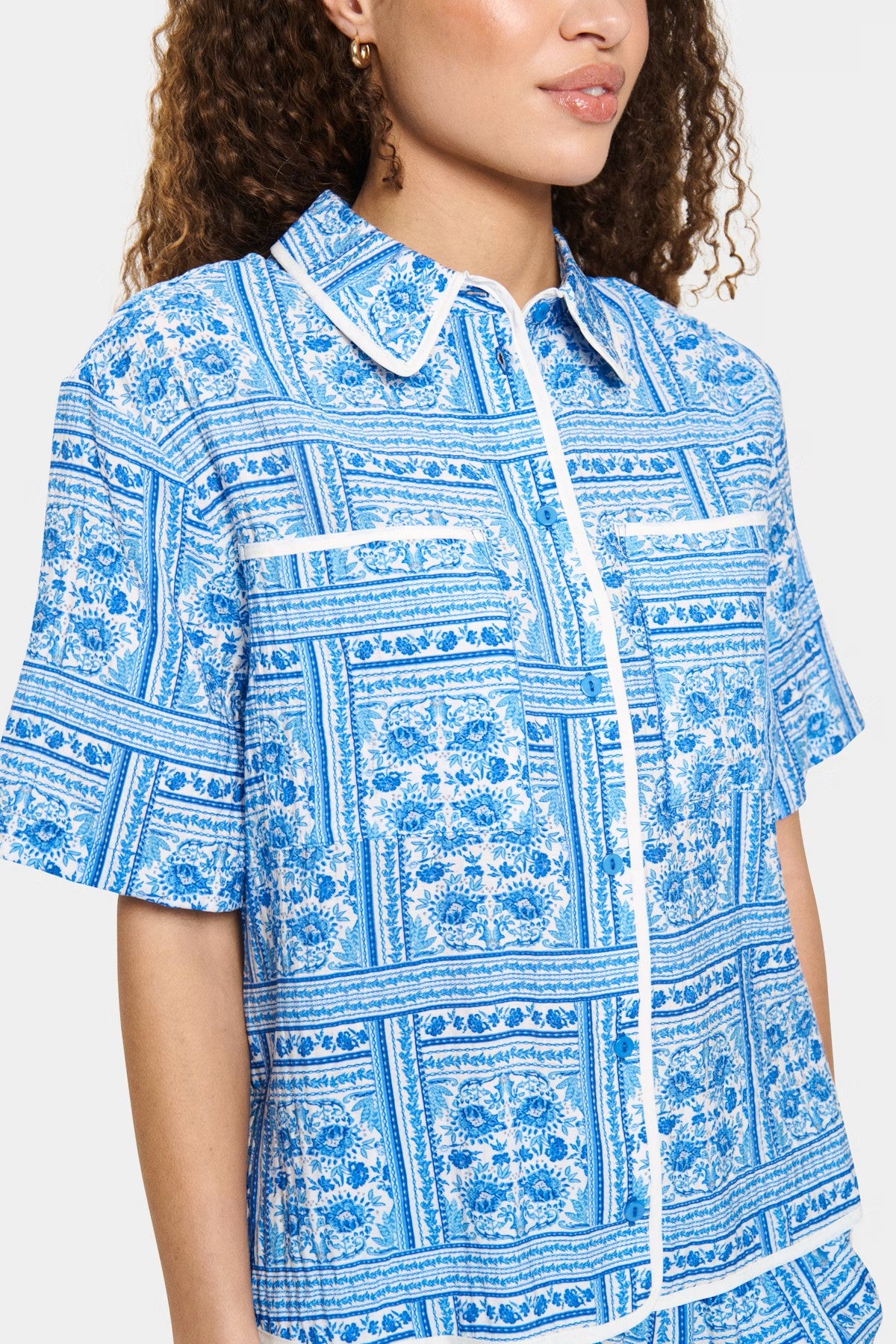 Kaisa Shirt with Campanula Paisley Squares