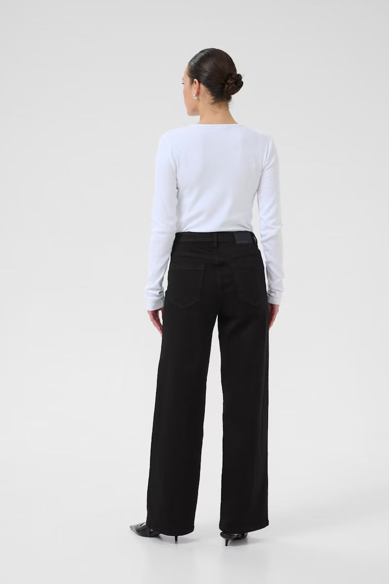 KAbrook High Waisted Regular Fit Jeans in Deep Black
