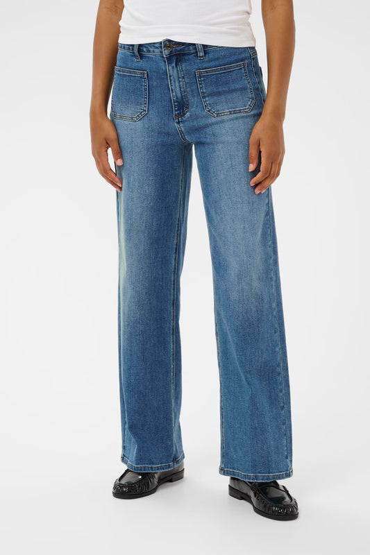 KAbrook High Waisted Regular Fit Jeans in Medium Blue
