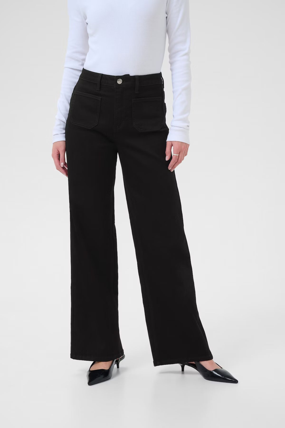 KAbrook High Waisted Regular Fit Jeans in Deep Black