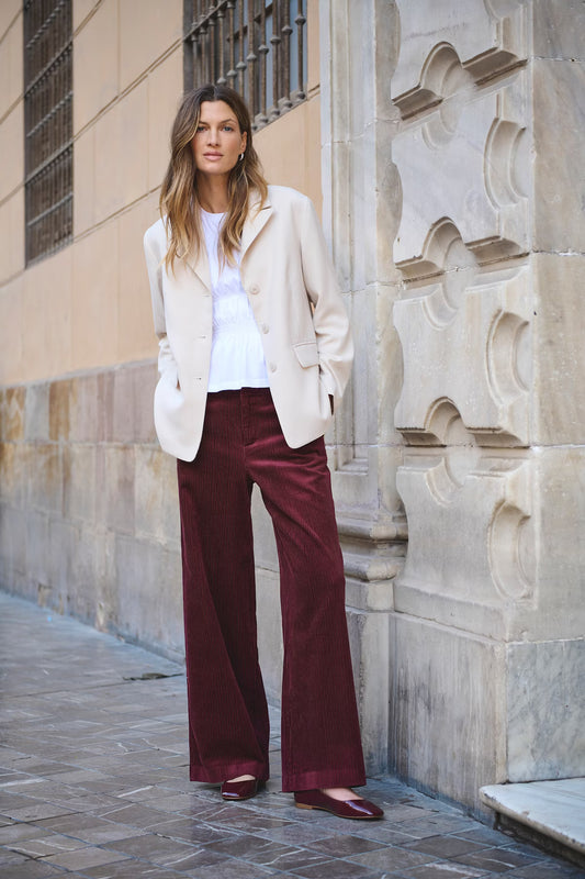 ClarissiPW Wide Leg Pants in Claret