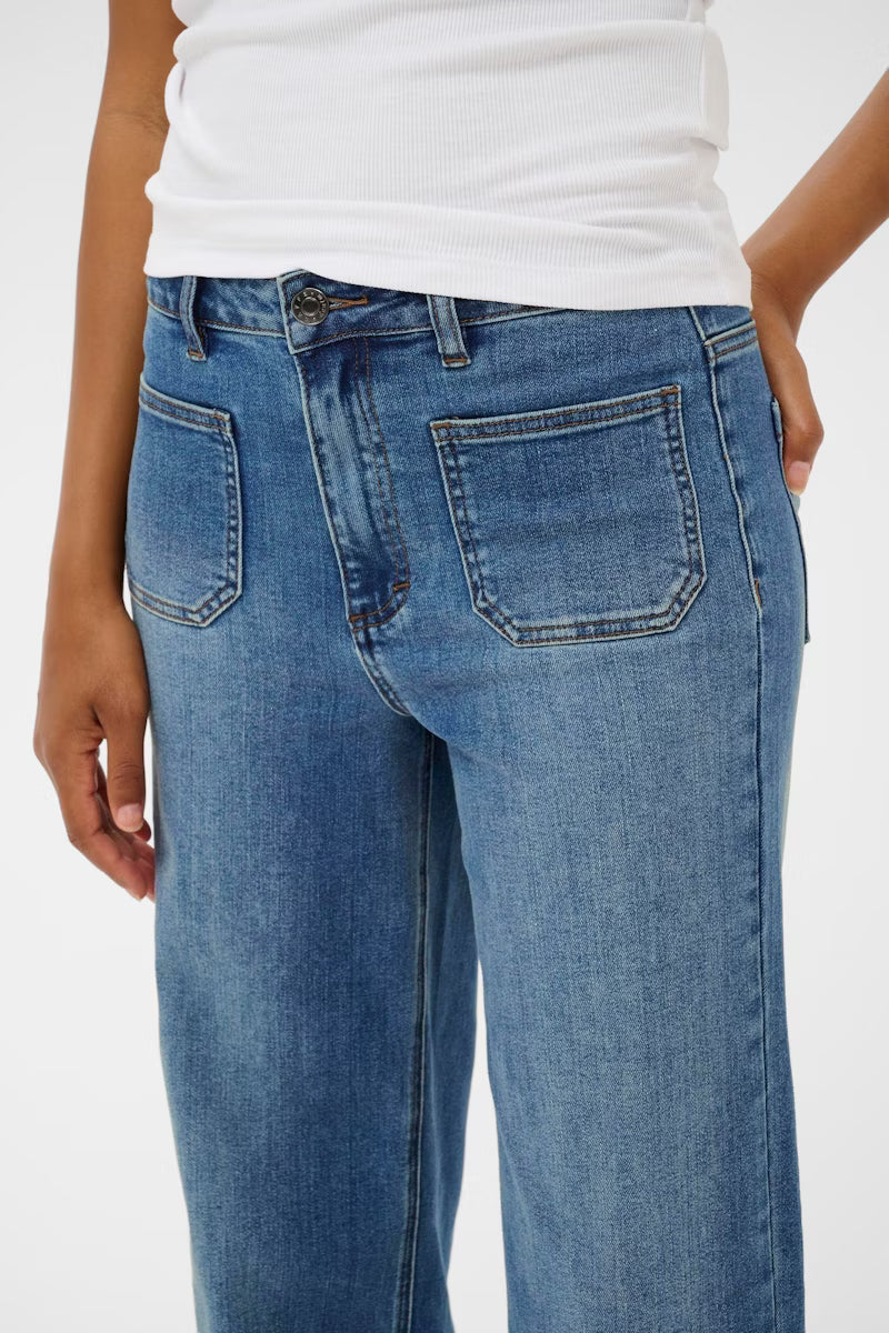 KAbrook High Waisted Regular Fit Jeans in Medium Blue