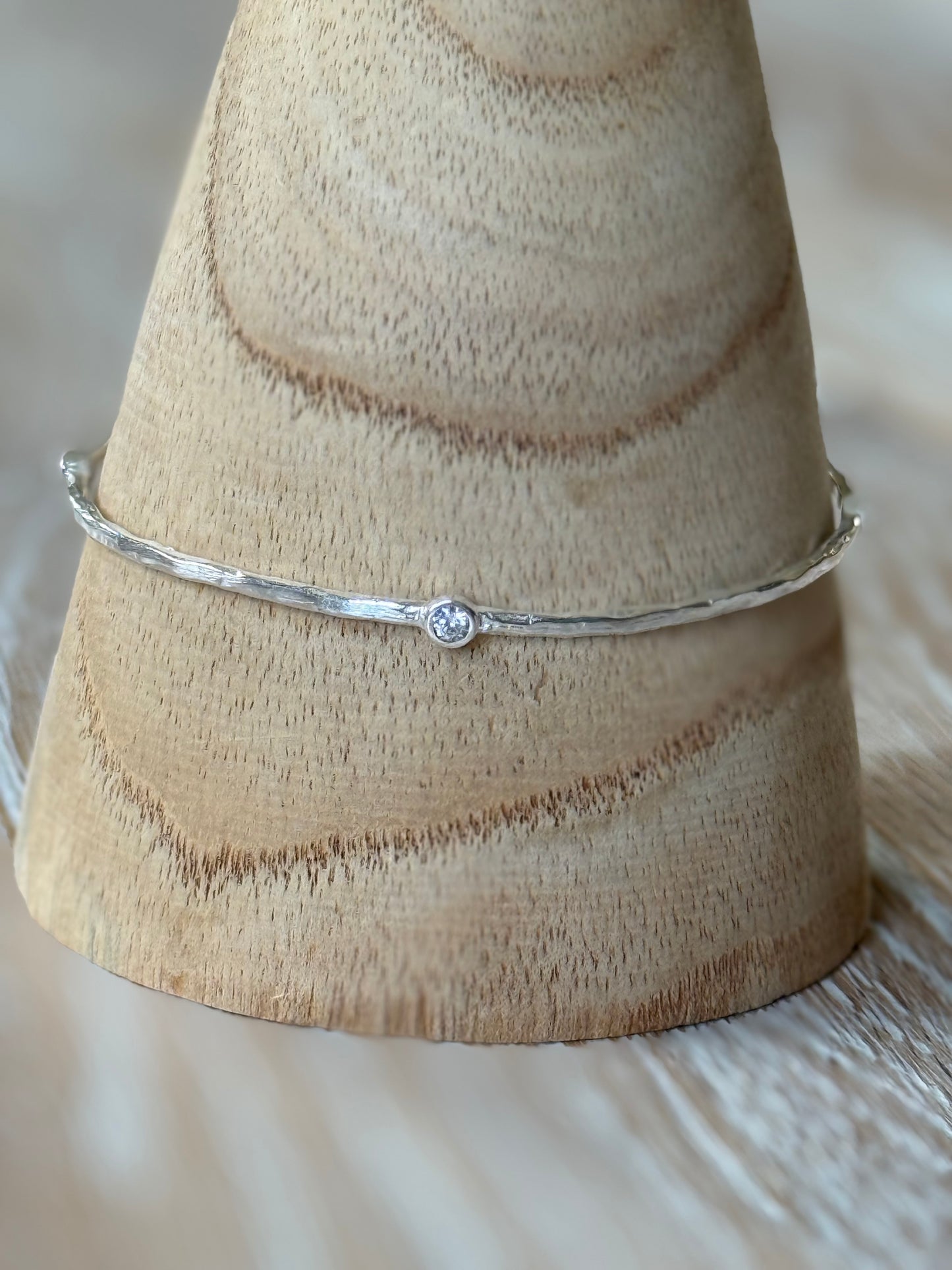 Silver Bracelet with Seed Assorted Stones