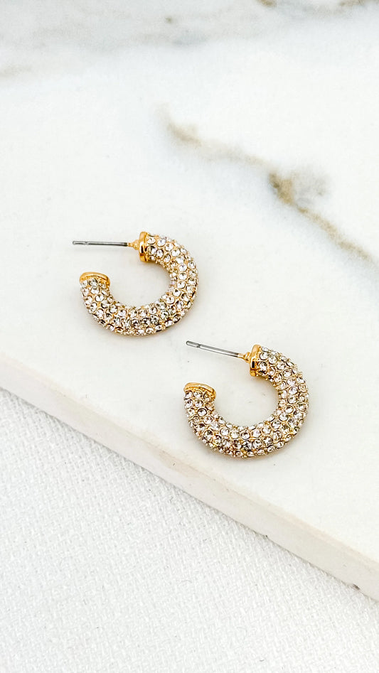 Gold Diamante Hoop Earring