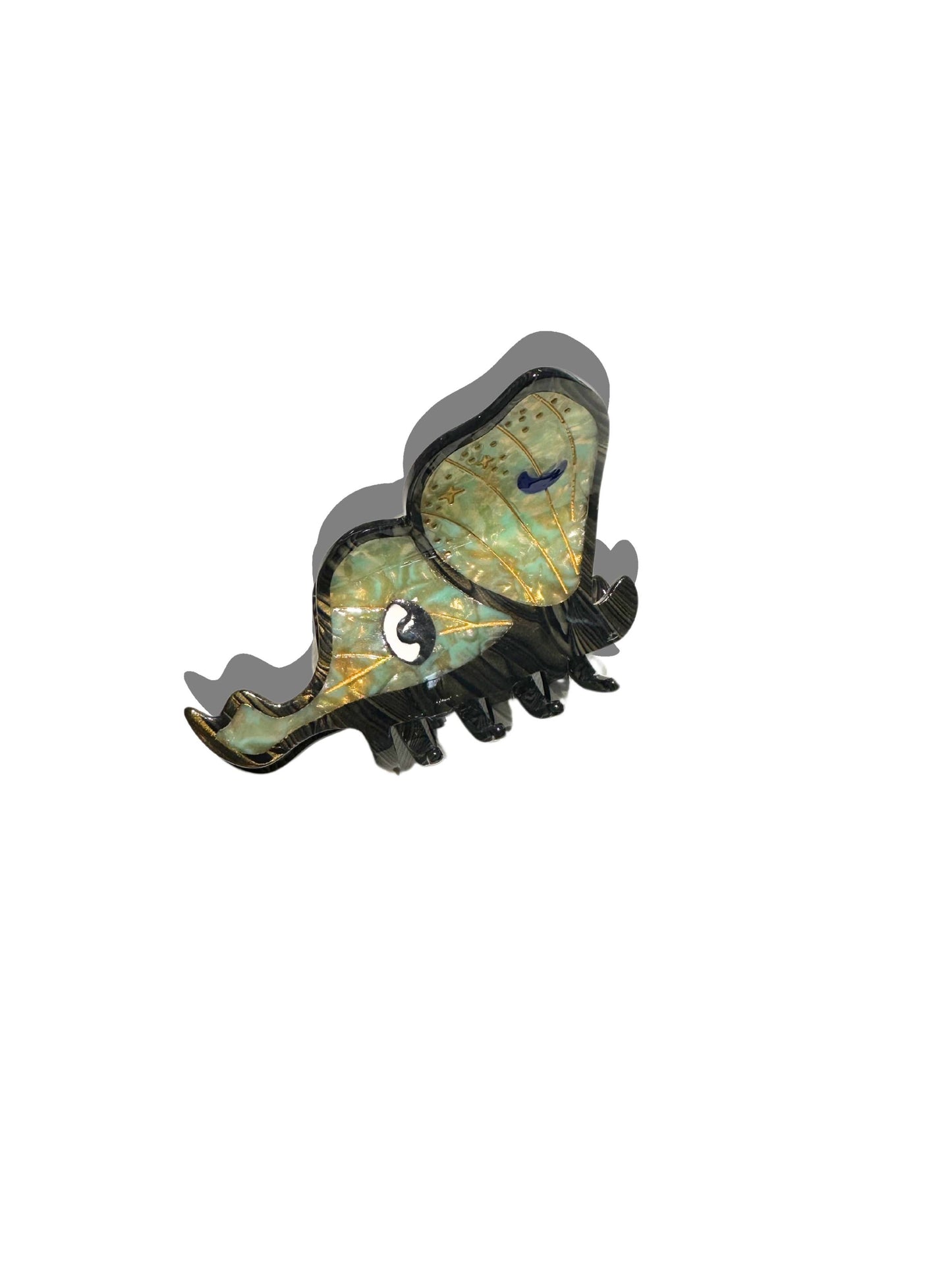 Hand-painted Luna Moth Claw Hair Clip | Eco-Friendly