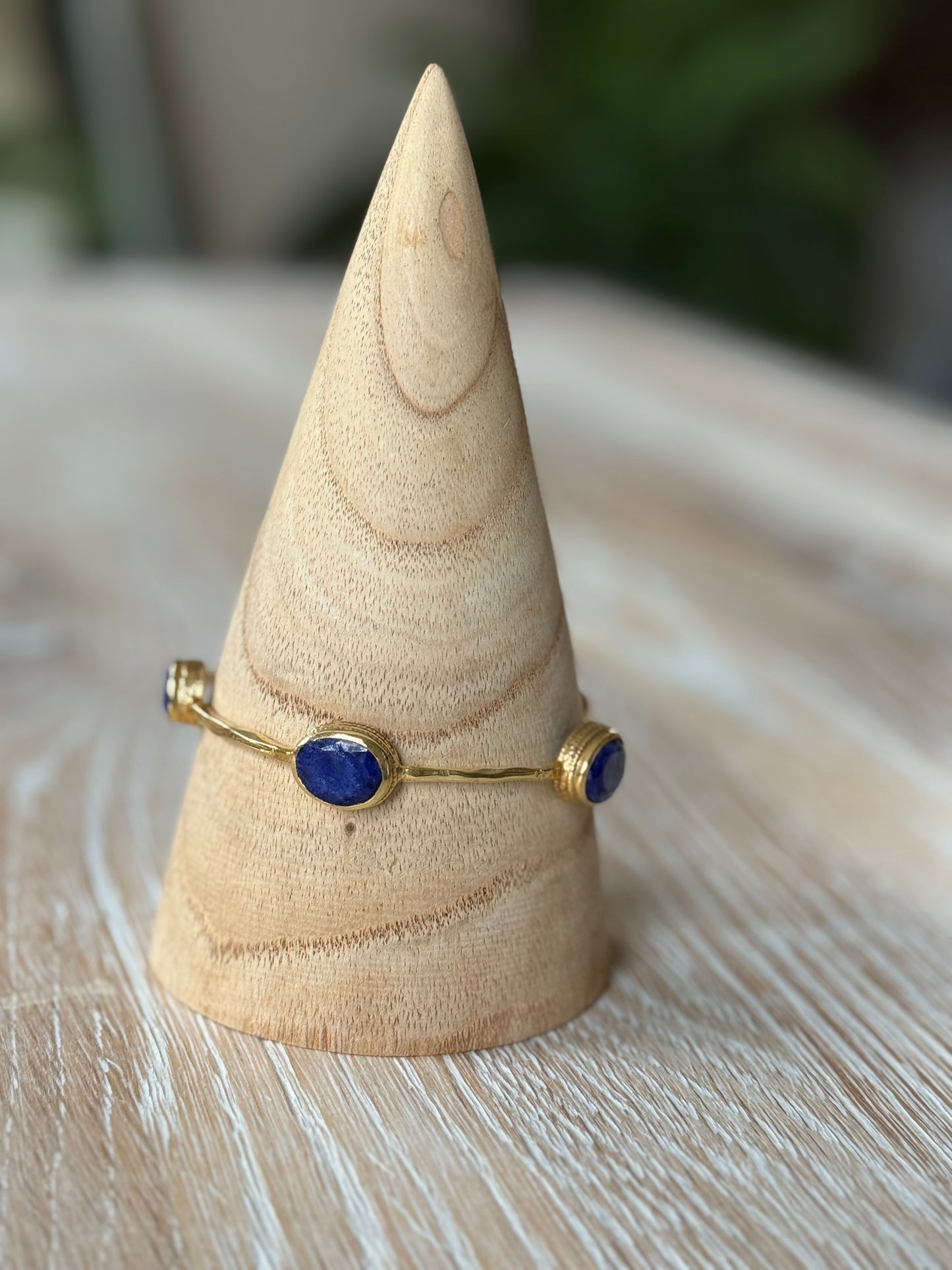 Gold Bracelet with Large Assorted Stones