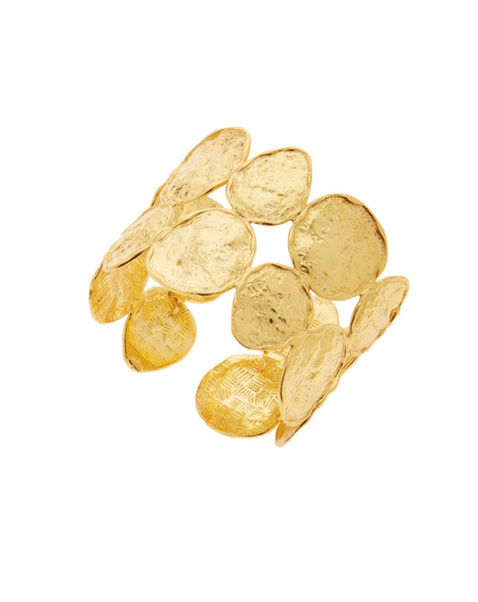 Double Row Gold Coin Cuff