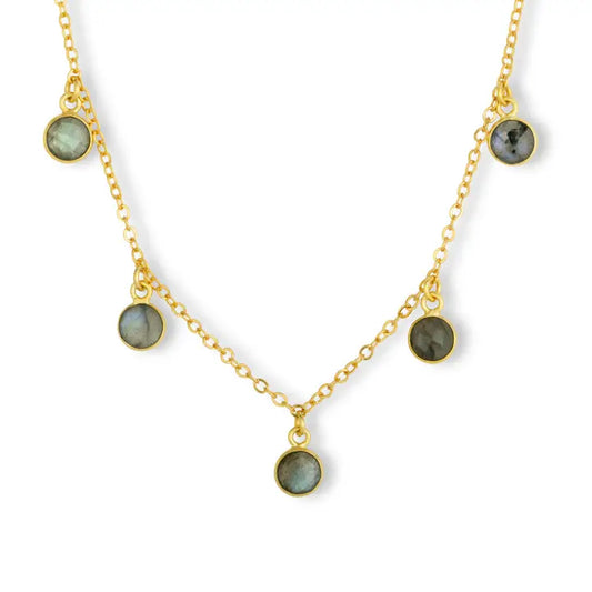 Maeve Charm Necklace Labradorite