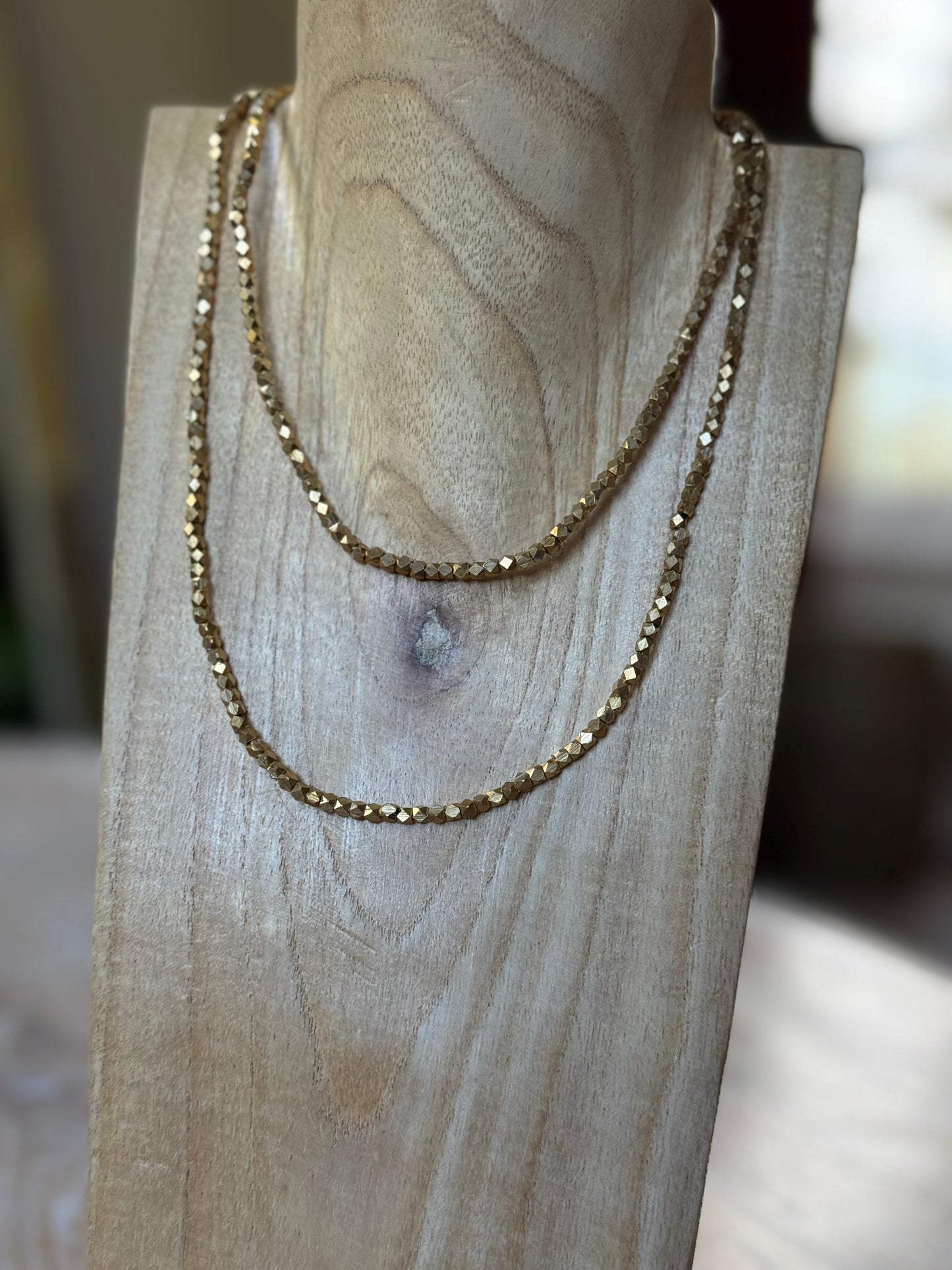 Chunk Brass 32 Inch Necklace with Extender Clasp