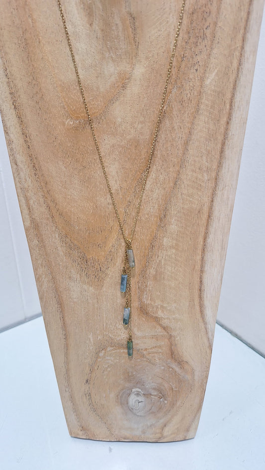 Long Jade Frondes Necklace