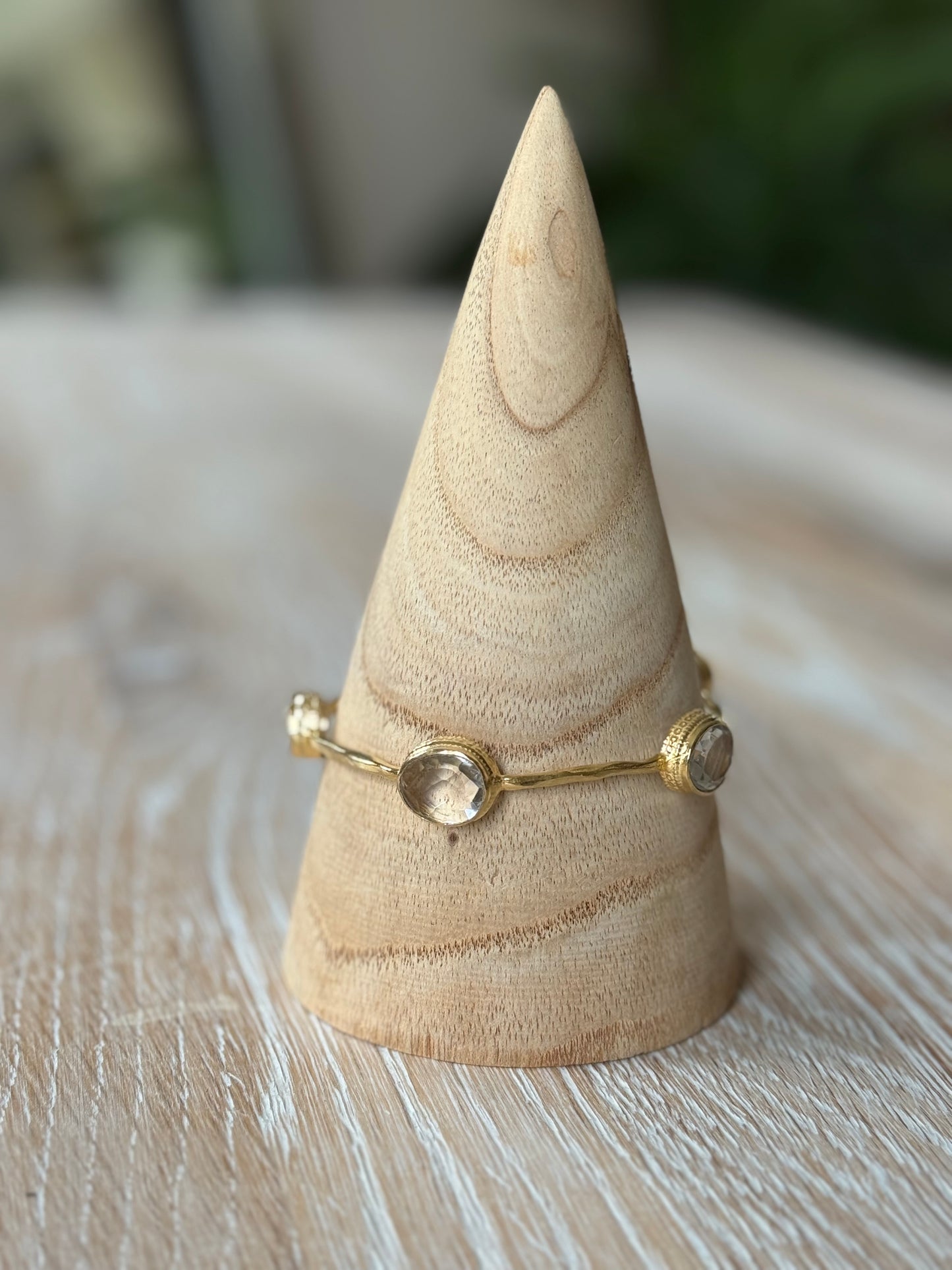 Gold Bracelet with Large Assorted Stones