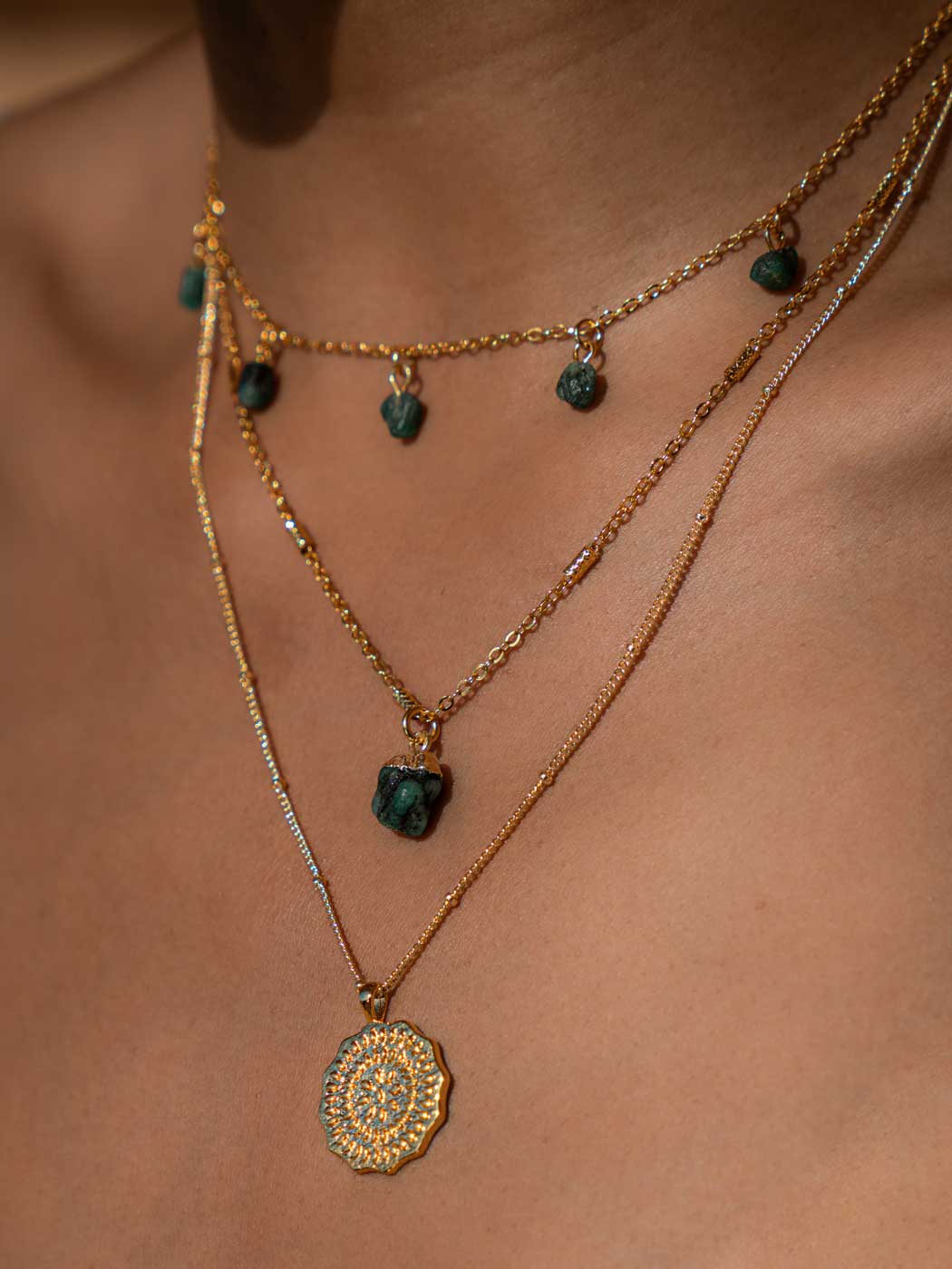 MOHICA RAW EMERALD NECKLACE