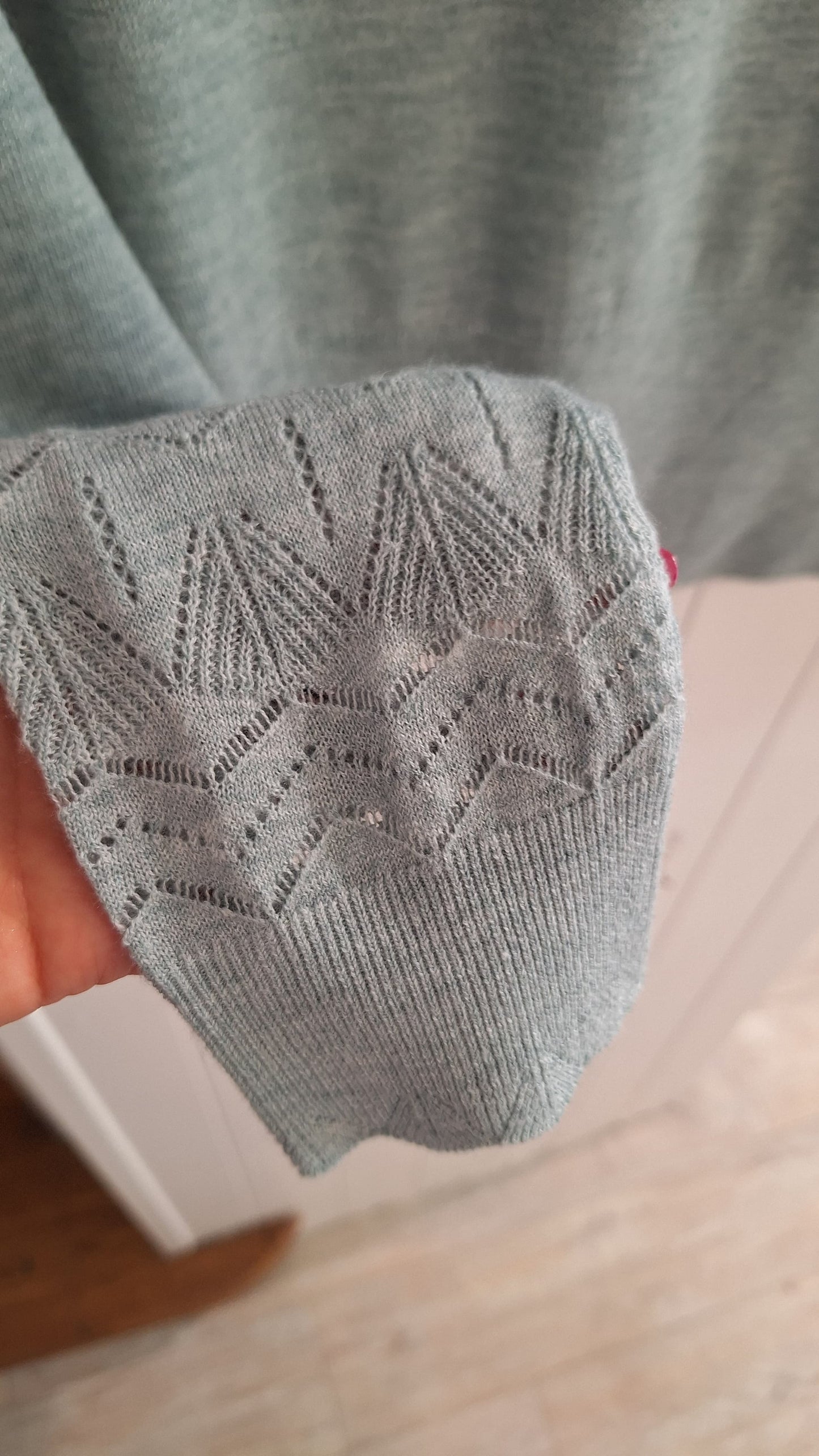 Kul Pointelle High Neck Light Teal Sweater/Jumper