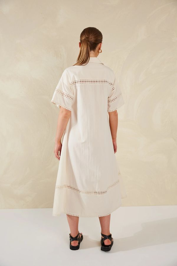 Adelfia Shirt Dress in Cannoli Cream