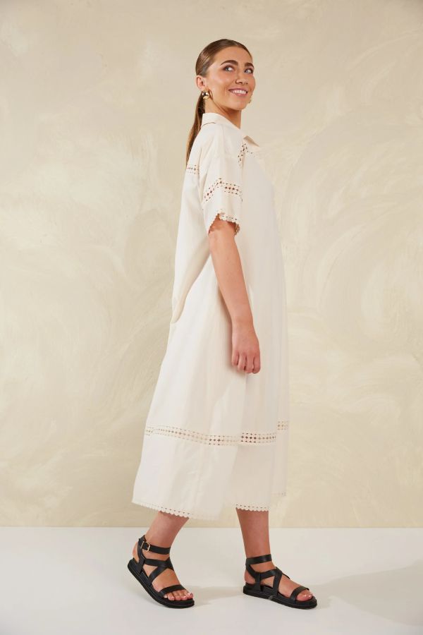 Adelfia Shirt Dress in Cannoli Cream