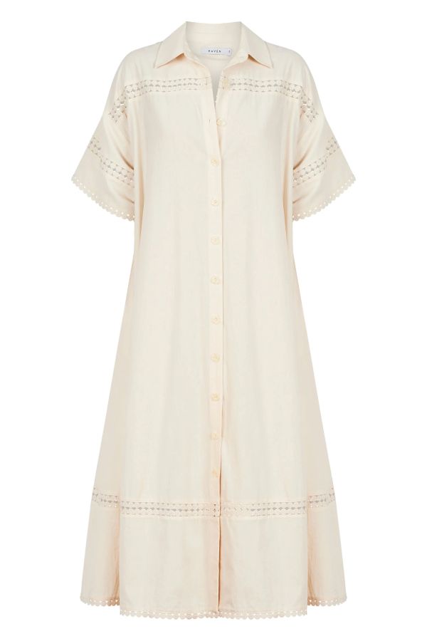 Adelfia Shirt Dress in Cannoli Cream