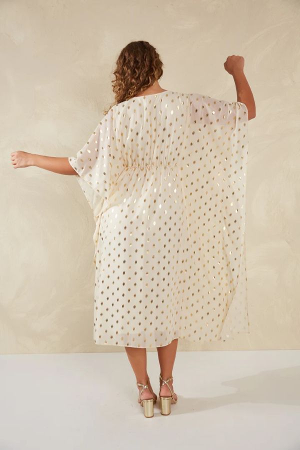 Sanremo Kaftan in Cannoli Cream & Gold