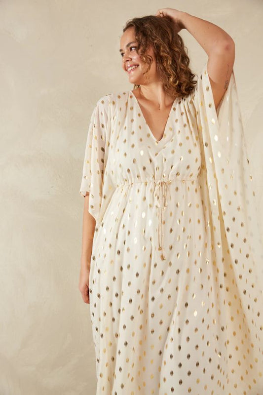 Sanremo Kaftan in Cannoli Cream & Gold