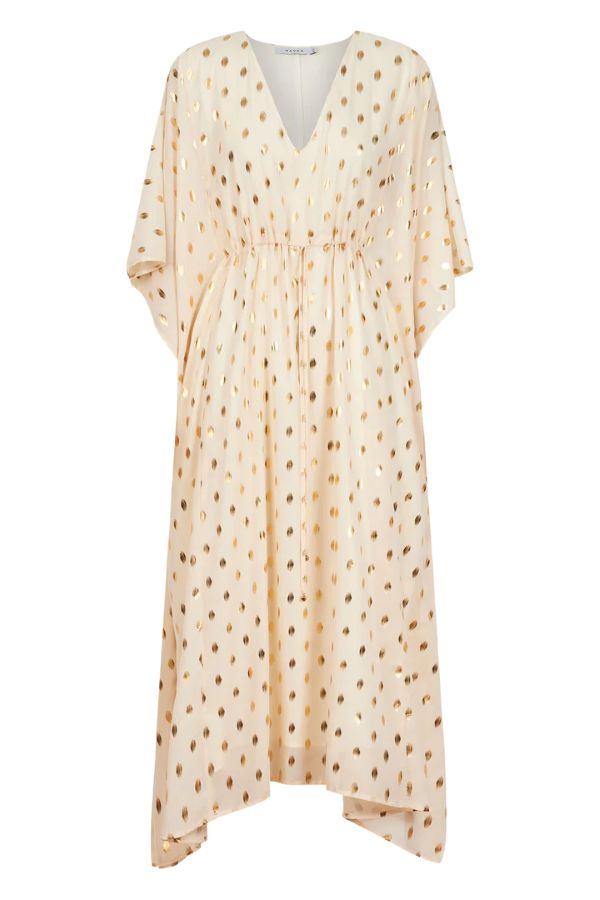 Sanremo Kaftan in Cannoli Cream & Gold